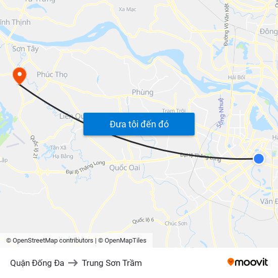 Quận Đống Đa to Trung Sơn Trầm map