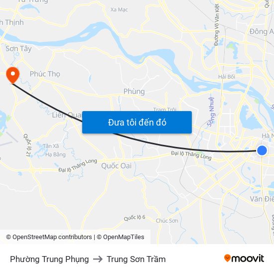 Phường Trung Phụng to Trung Sơn Trầm map