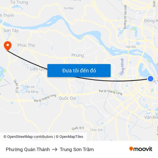 Phường Quán Thánh to Trung Sơn Trầm map