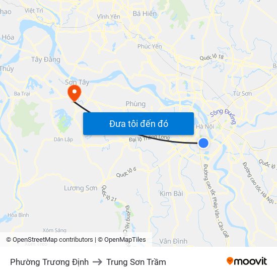 Phường Trương Định to Trung Sơn Trầm map
