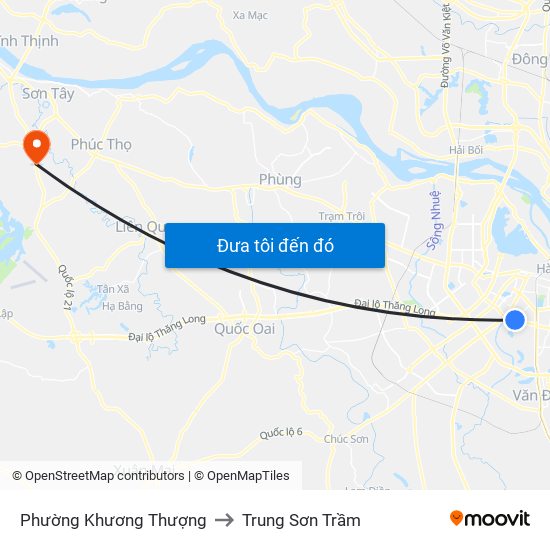 Phường Khương Thượng to Trung Sơn Trầm map