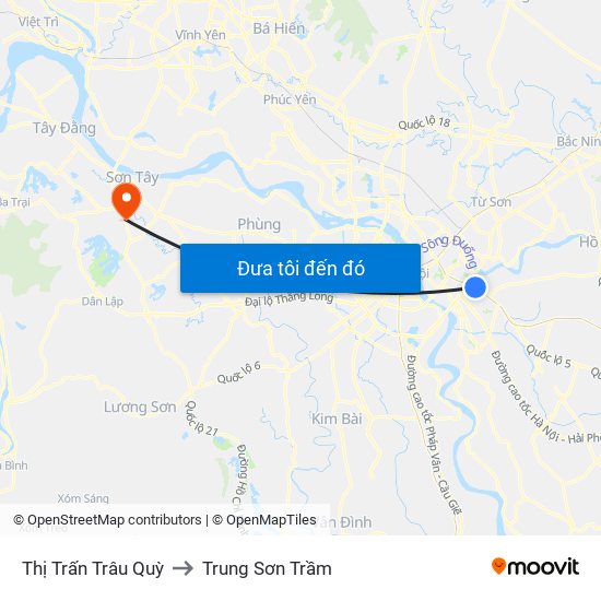 Thị Trấn Trâu Quỳ to Trung Sơn Trầm map