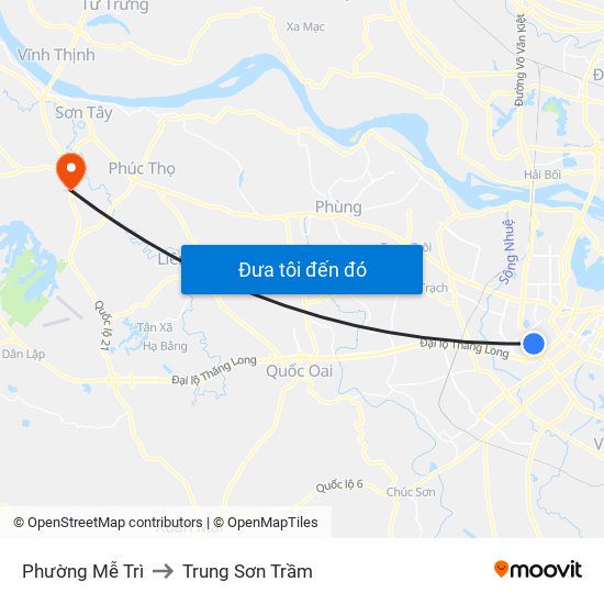 Phường Mễ Trì to Trung Sơn Trầm map