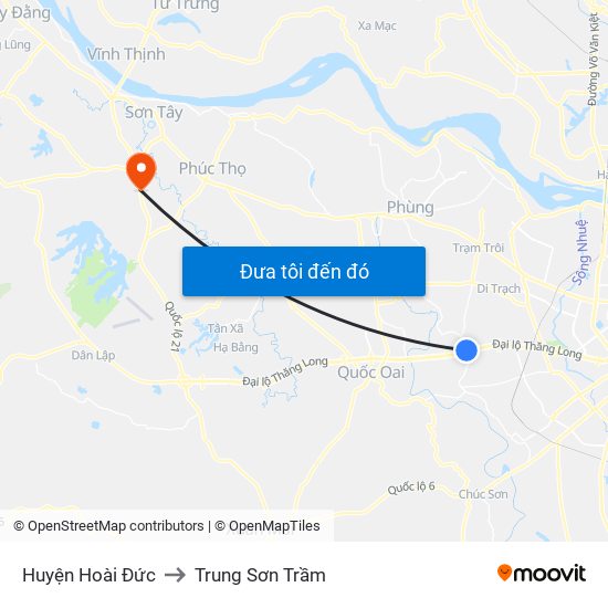 Huyện Hoài Đức to Trung Sơn Trầm map