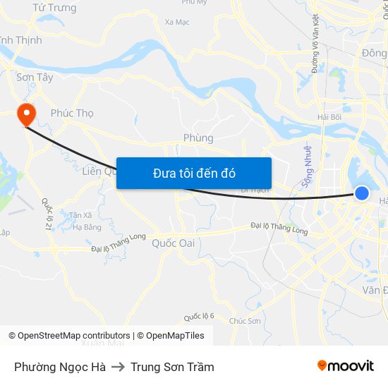 Phường Ngọc Hà to Trung Sơn Trầm map