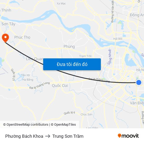 Phường Bách Khoa to Trung Sơn Trầm map