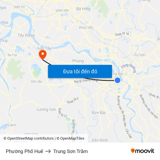 Phường Phố Huế to Trung Sơn Trầm map