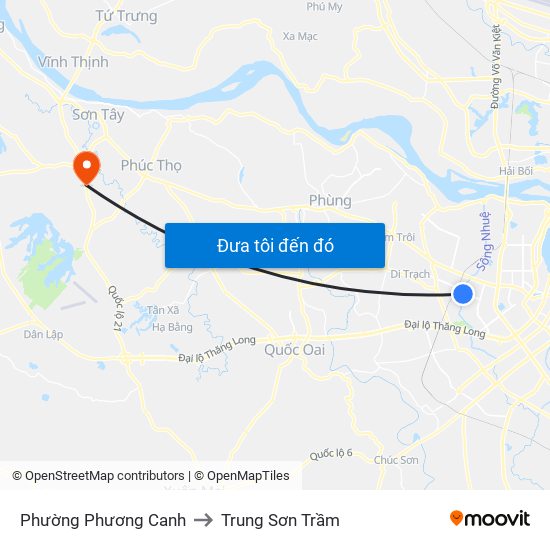 Phường Phương Canh to Trung Sơn Trầm map