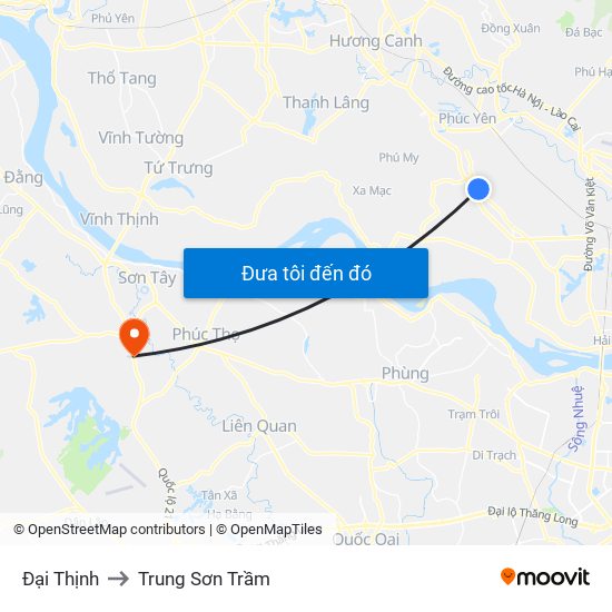 Đại Thịnh to Trung Sơn Trầm map