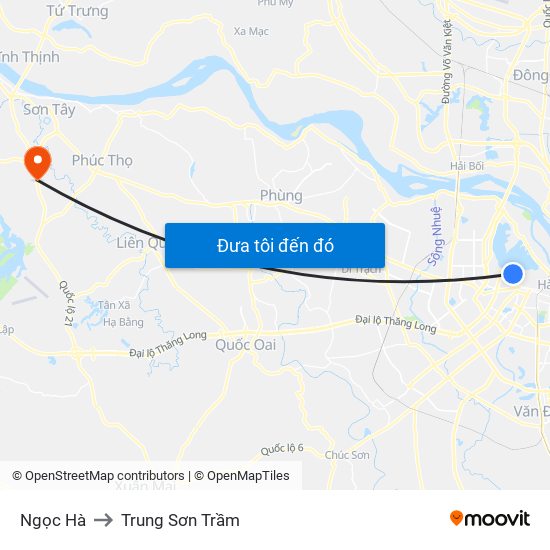 Ngọc Hà to Trung Sơn Trầm map