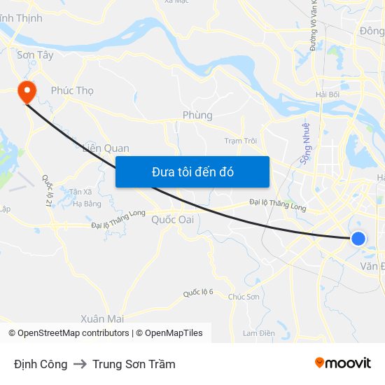 Định Công to Trung Sơn Trầm map