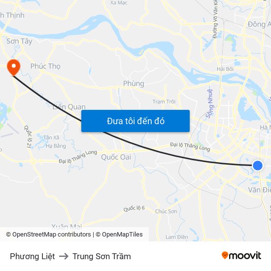 Phương Liệt to Trung Sơn Trầm map