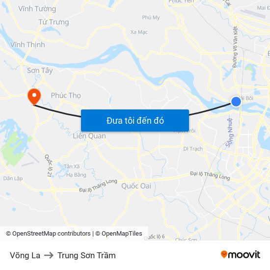 Võng La to Trung Sơn Trầm map