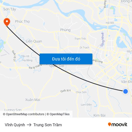 Vĩnh Quỳnh to Trung Sơn Trầm map