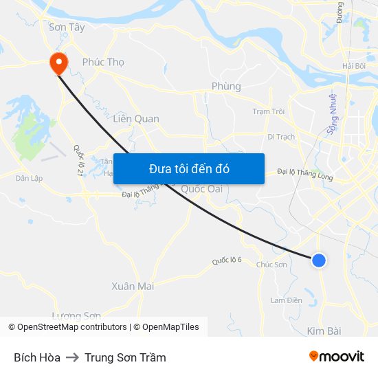 Bích Hòa to Trung Sơn Trầm map