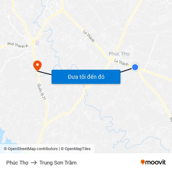 Phúc Thọ to Trung Sơn Trầm map