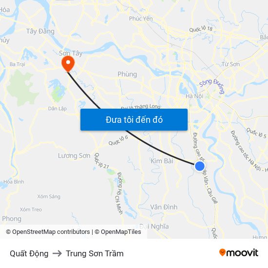 Quất Động to Trung Sơn Trầm map