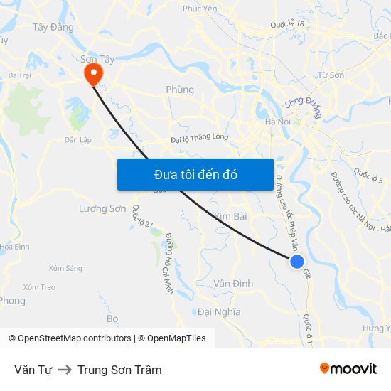 Văn Tự to Trung Sơn Trầm map