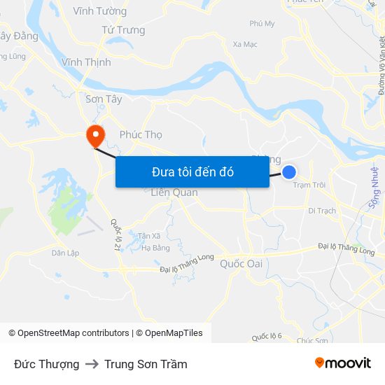 Đức Thượng to Trung Sơn Trầm map