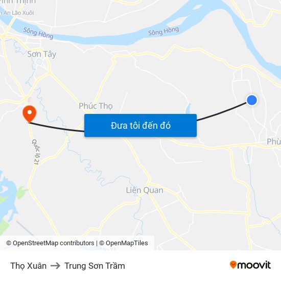 Thọ Xuân to Trung Sơn Trầm map