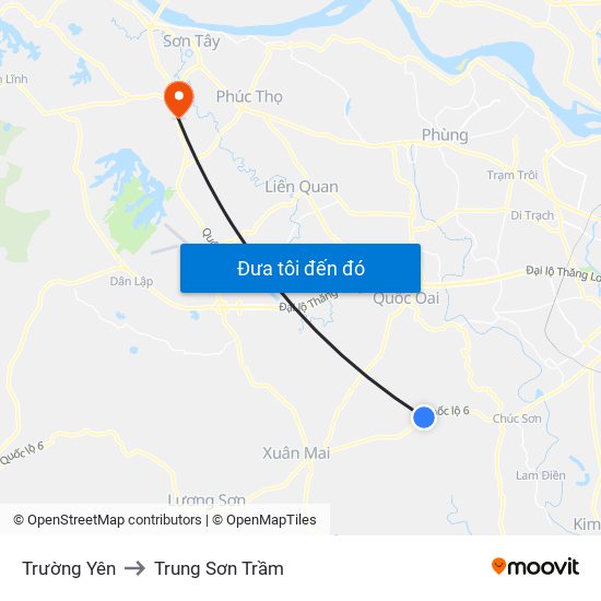 Trường Yên to Trung Sơn Trầm map