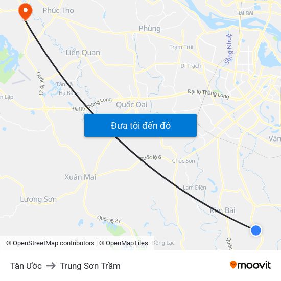 Tân Ước to Trung Sơn Trầm map