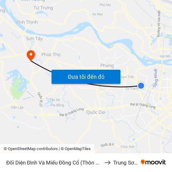 Đối Diện Đình Và Miếu Đồng Cổ (Thôn Nguyên Xá) - Đường 32 to Trung Sơn Trầm map