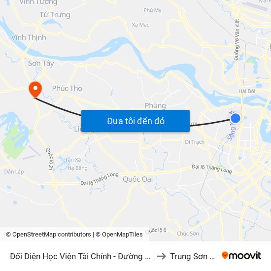 Đối Diện Học Viện Tài Chính - Đường Đức Thắng to Trung Sơn Trầm map