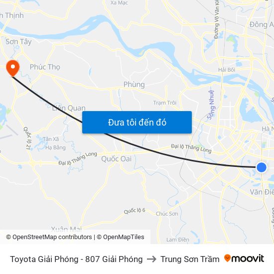 Toyota Giải Phóng - 807 Giải Phóng to Trung Sơn Trầm map