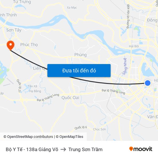 Bộ Y Tế - 138a Giảng Võ to Trung Sơn Trầm map