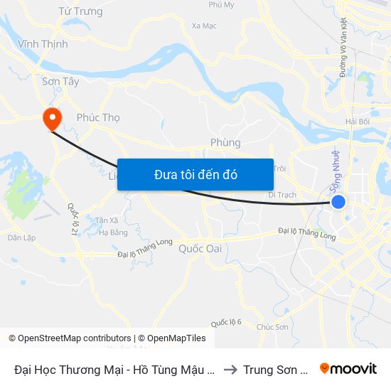 Đại Học Thương Mại - Hồ Tùng Mậu (Cột Sau) to Trung Sơn Trầm map