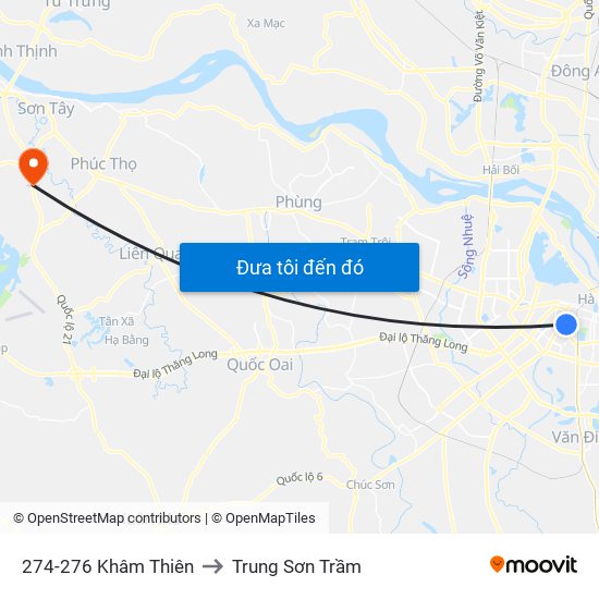 274-276 Khâm Thiên to Trung Sơn Trầm map