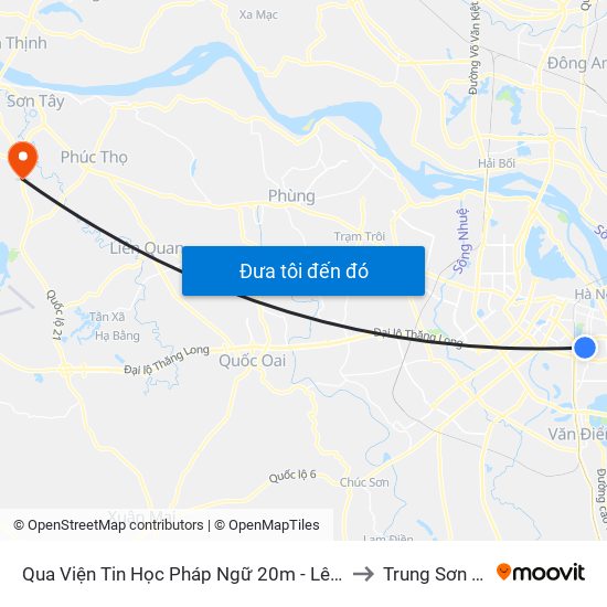 Qua Viện Tin Học Pháp Ngữ 20m - Lê Thanh Nghị to Trung Sơn Trầm map
