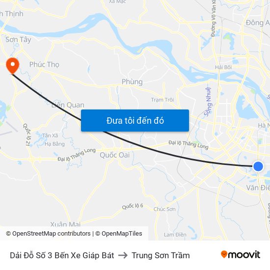 Dải Đỗ Số 3 Bến Xe Giáp Bát to Trung Sơn Trầm map