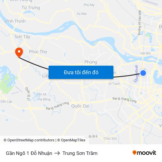 Gần Ngõ 1 Đỗ Nhuận to Trung Sơn Trầm map