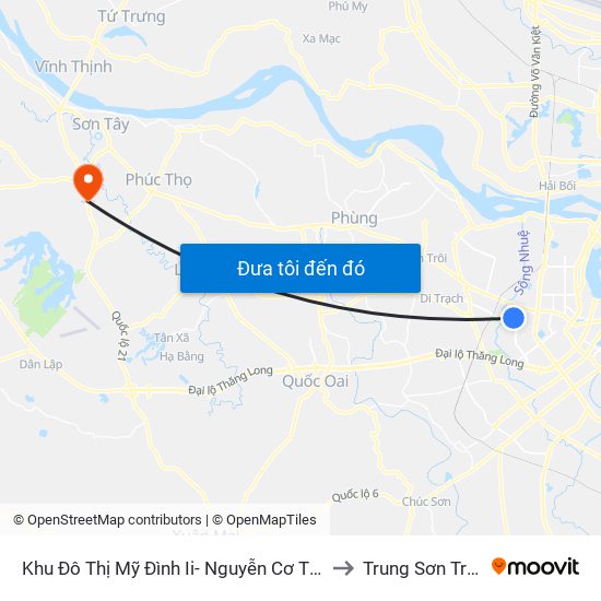 Khu Đô Thị Mỹ Đình Ii- Nguyễn Cơ Thạch to Trung Sơn Trầm map