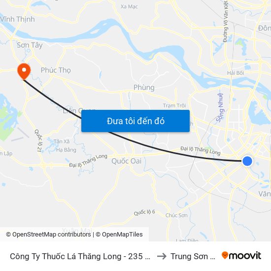 Công Ty Thuốc Lá Thăng Long - 235 Nguyễn Trãi to Trung Sơn Trầm map