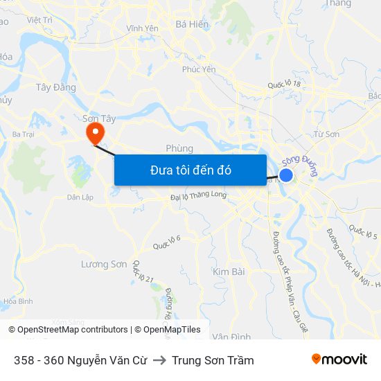 358 - 360 Nguyễn Văn Cừ to Trung Sơn Trầm map