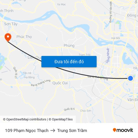 109 Phạm Ngọc Thạch to Trung Sơn Trầm map