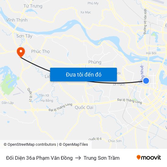 Đối Diện 36a Phạm Văn Đồng to Trung Sơn Trầm map