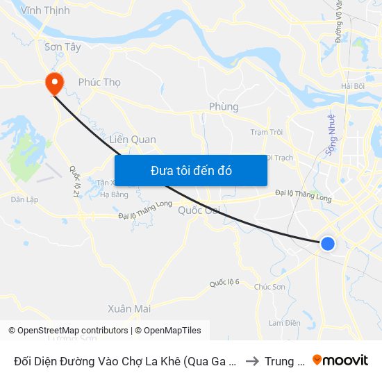 Đối Diện Đường Vào Chợ La Khê (Qua Ga Metro La Khê) - 405 Quang Trung (Hà Đông) to Trung Sơn Trầm map