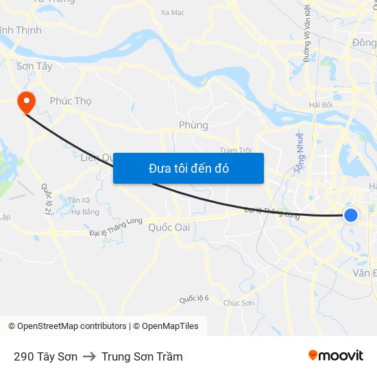 290 Tây Sơn to Trung Sơn Trầm map