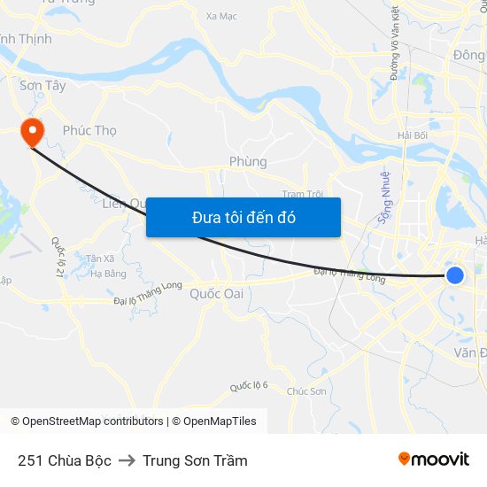 251 Chùa Bộc to Trung Sơn Trầm map