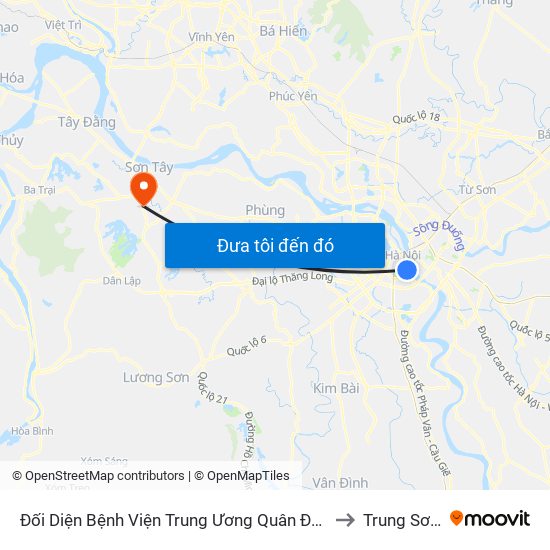 Đối Diện Bệnh Viện Trung Ương Quân Đội 108 - Trần Hưng Đạo to Trung Sơn Trầm map