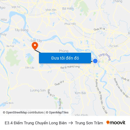 E3.4 Điểm Trung Chuyển Long Biên to Trung Sơn Trầm map