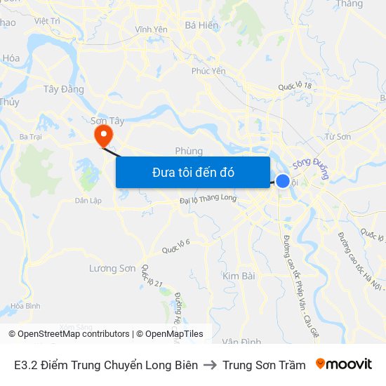 E3.2 Điểm Trung Chuyển Long Biên to Trung Sơn Trầm map