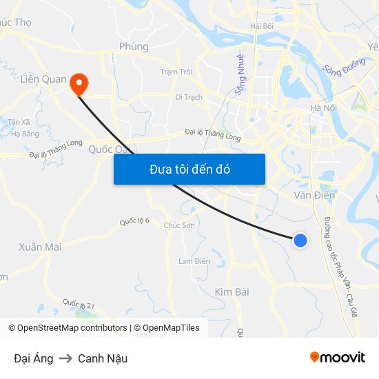 Đại Áng to Canh Nậu map