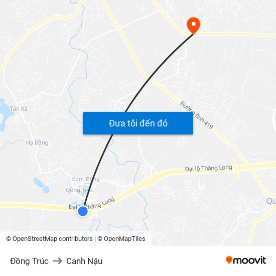 Đồng Trúc to Canh Nậu map