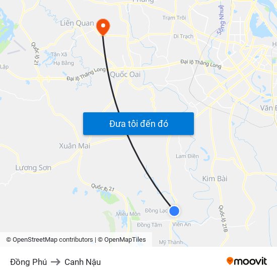 Đồng Phú to Canh Nậu map