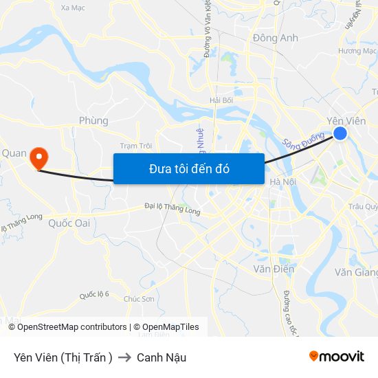 Yên Viên (Thị Trấn ) to Canh Nậu map